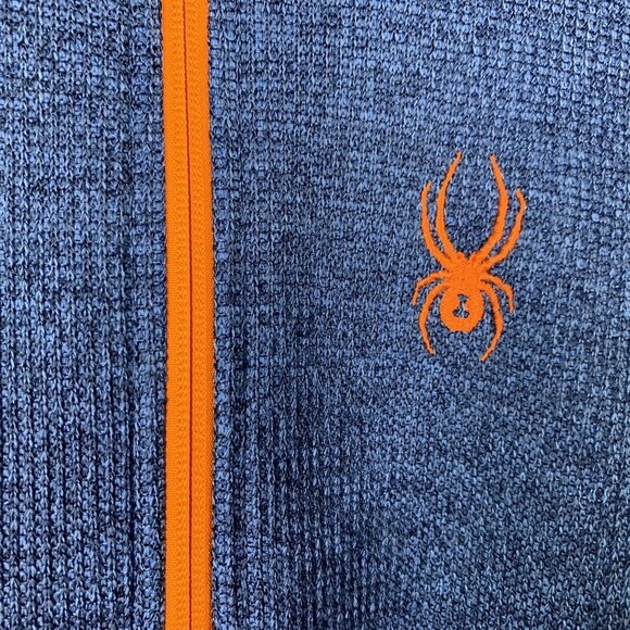 Spider Heavy Knit Athletic Top Men M 1/2 Zip Long Sleeve Stretch Sides - Picture 4 of 15